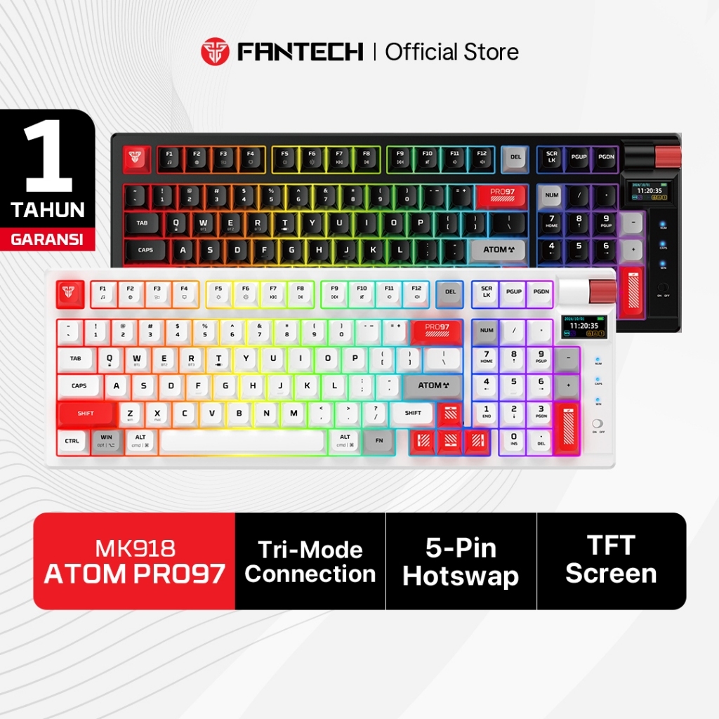Fantech ATOM PRO SERIES Wireless Keyboard Mechanical Gaming Hotswap 5 Pin ATOM PRO 63 83 96