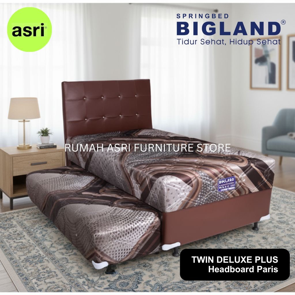 Bigland Springbed Set Twin Plus 120x200 Tempat Tidur Anak Garansi Pegas 15 Tahun