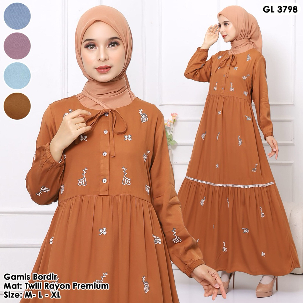 GAMIS RAYON BORDIR GAMIS RAYON TWILL AGAPE88 AGAPE