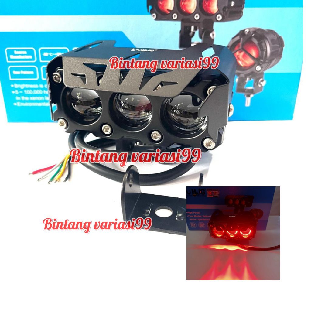 Lampu Tembak Laser SQL 3 Mata HJG LED Foglamp Laser 3mata LIU HJG 1 Pcs