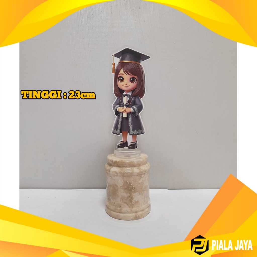 PIALA AKRILIK CUSTOM TATAKAN BULAT MARMER KECIL