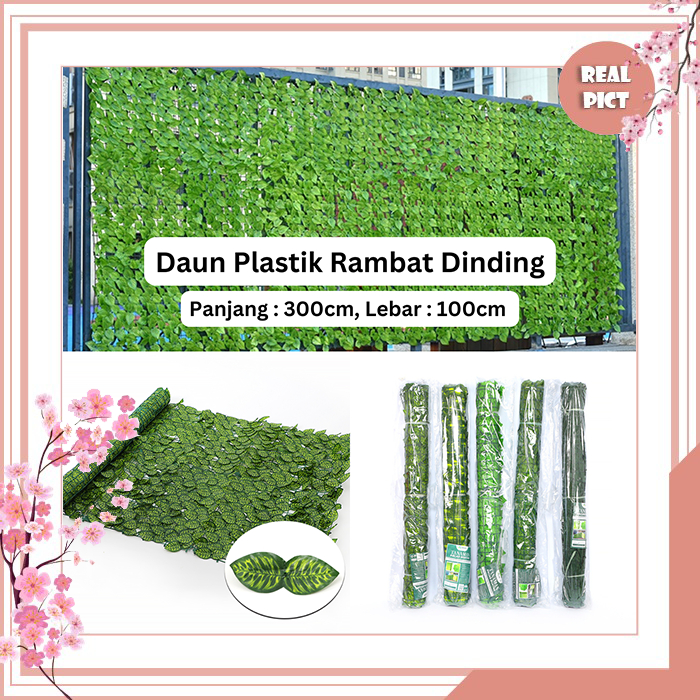 UNICO Daun Rambat Sintetis Ukuran 1 Meter x 3 Meter Daun Pagar Roll Artificial Hias Tanaman Rumput