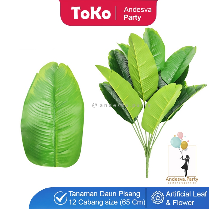 Daun Pisang Artificial / Daun Pisang Plastik / Dekorasi Tanaman Hias Banana / tanaman daun pisang