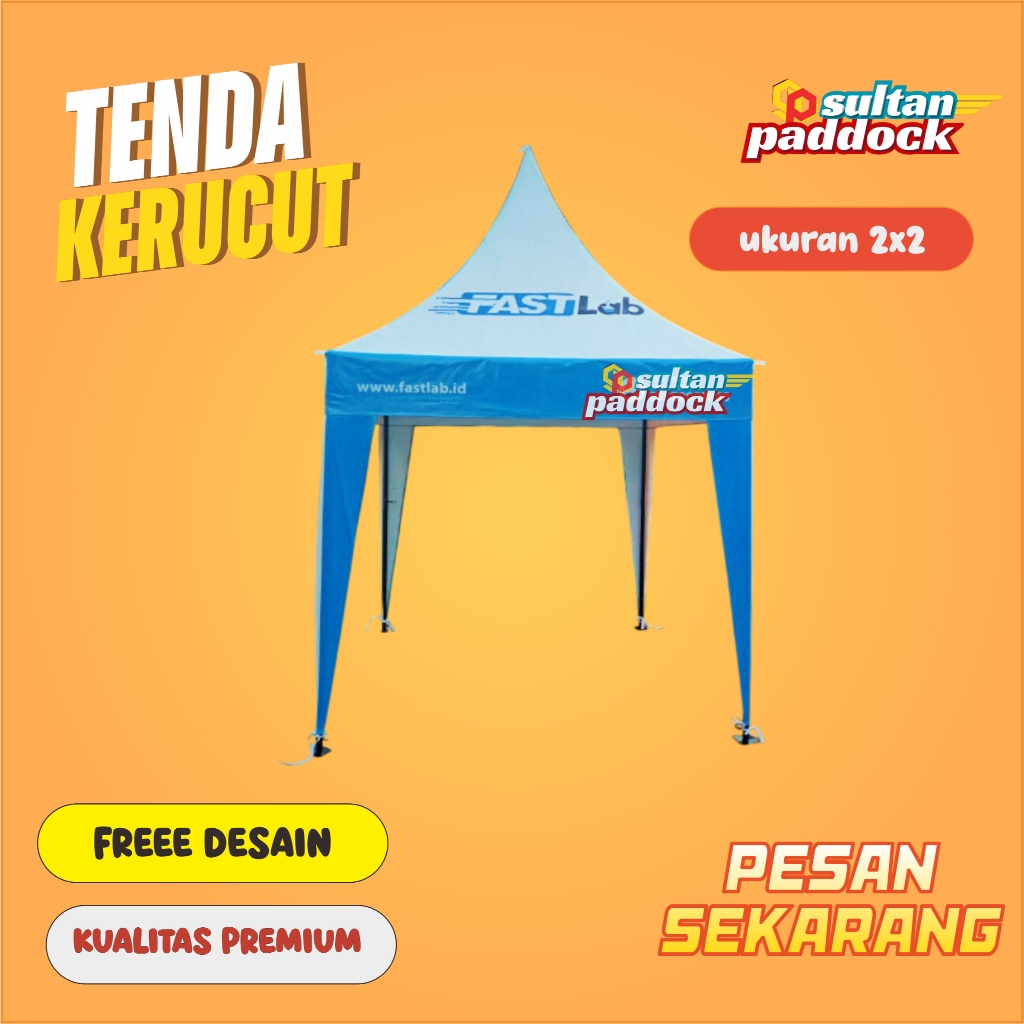 TENDA KERUCUT UKURAN 2X2 CUSTOM PRINTING