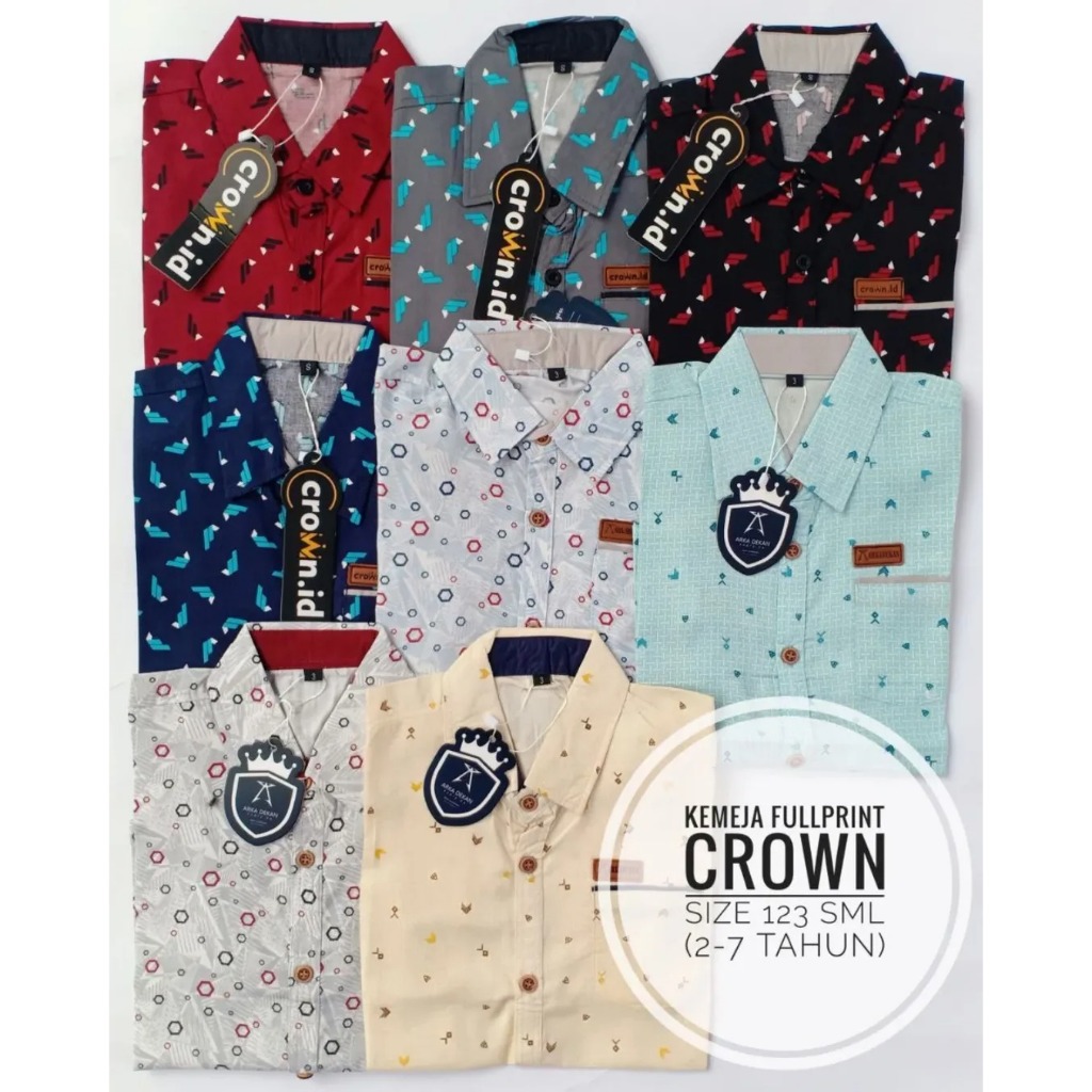 Kemeja Anak Laki-Laki Fullprint – Crown.id dan Arkan dekan Sudah SNI