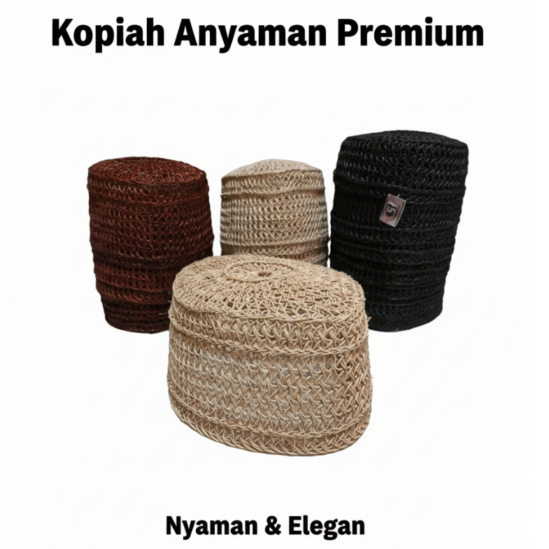 Peci Kopiah Rotan Akar Jangang Kalimantan