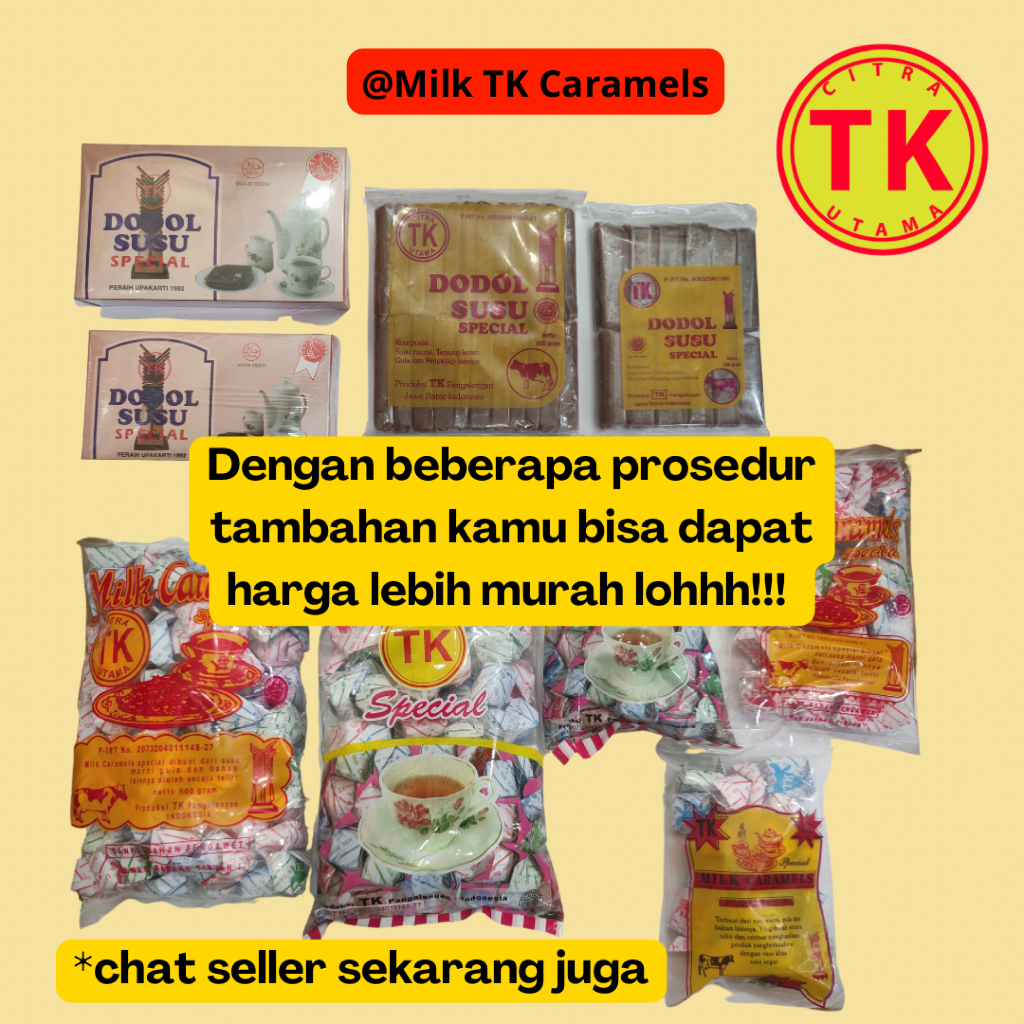 Permen dan dodol susu Pangalengan merek TK asli