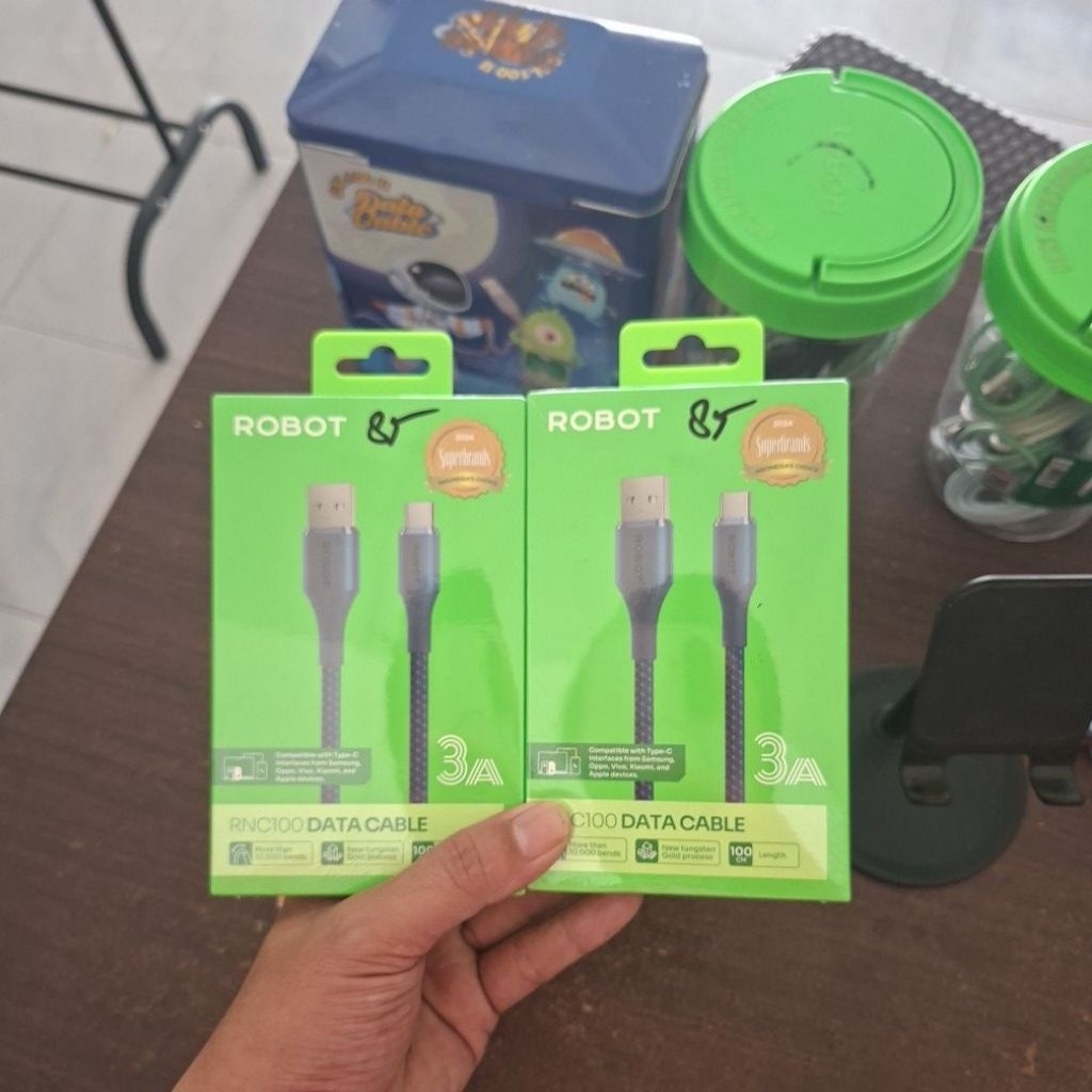 kabel data robot nilon 3A USB to C