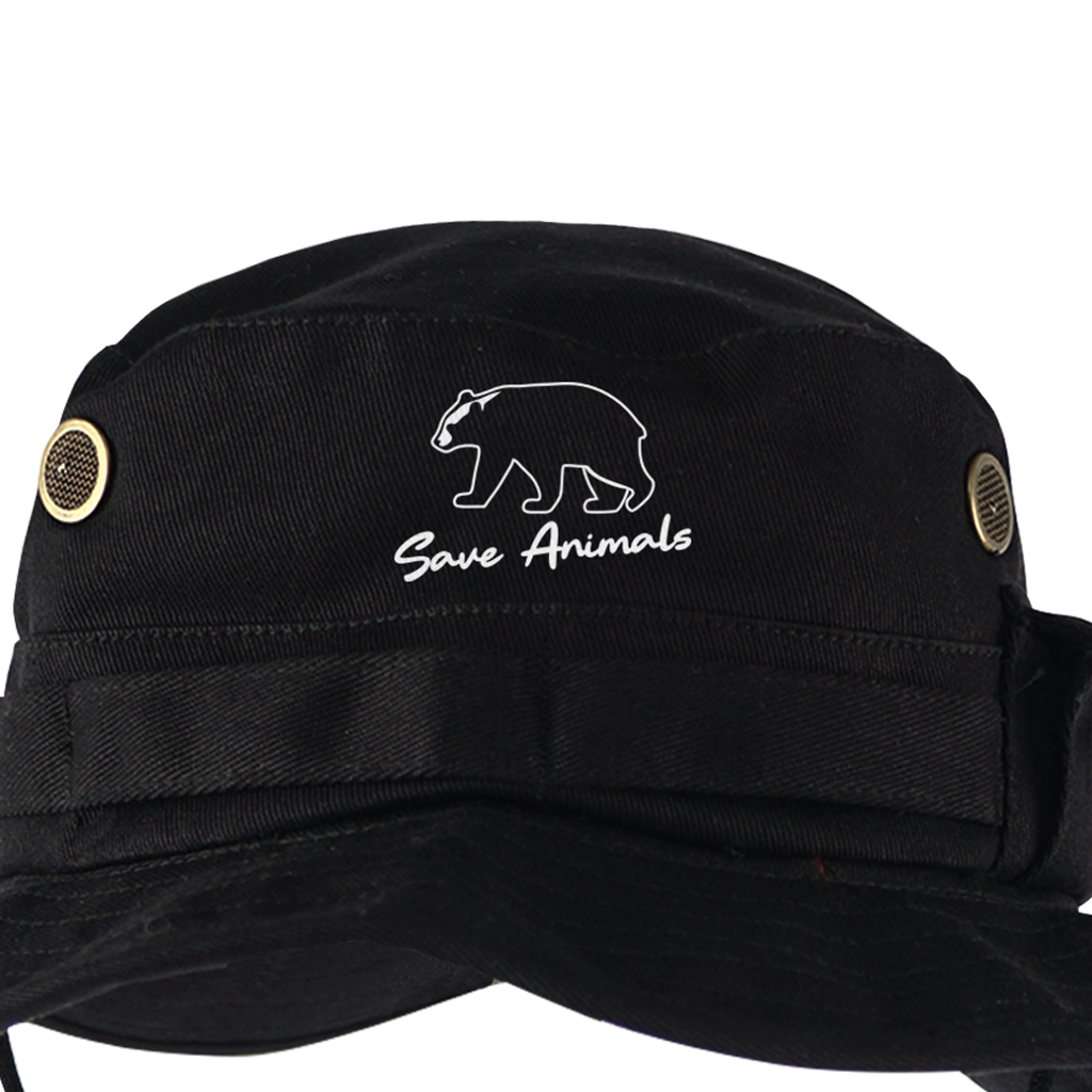 Troy Company Jungle Hat Boonie Hat Save Animals - Topi Hitam Outdoor JHD 3388