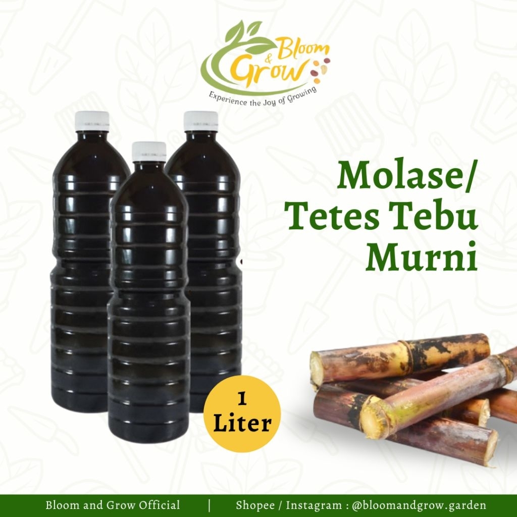 1 Liter - Molase Tetes Tebu Asli 100% Kental Tanpa Campuran Air - Bloom and Grow Garden