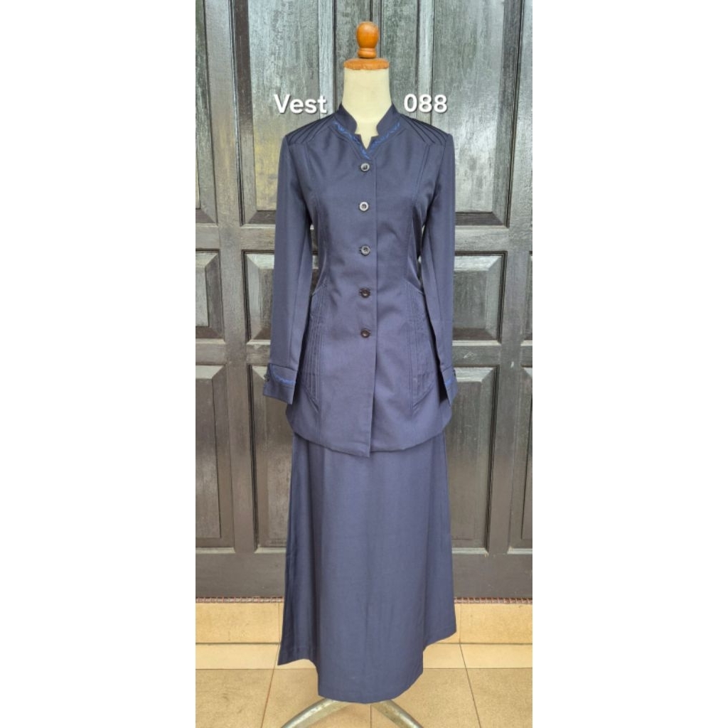 seragam pdh biru dongker wanita/ seragam asn wanita biru dongker/ baju kerja wanita navy/ seragam gu