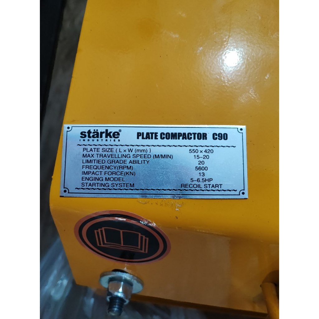 Plate Compactor Machine Starke C-90 Mesin Stamper Kodok C-90 Starke [TANPA PENGGERAK]
