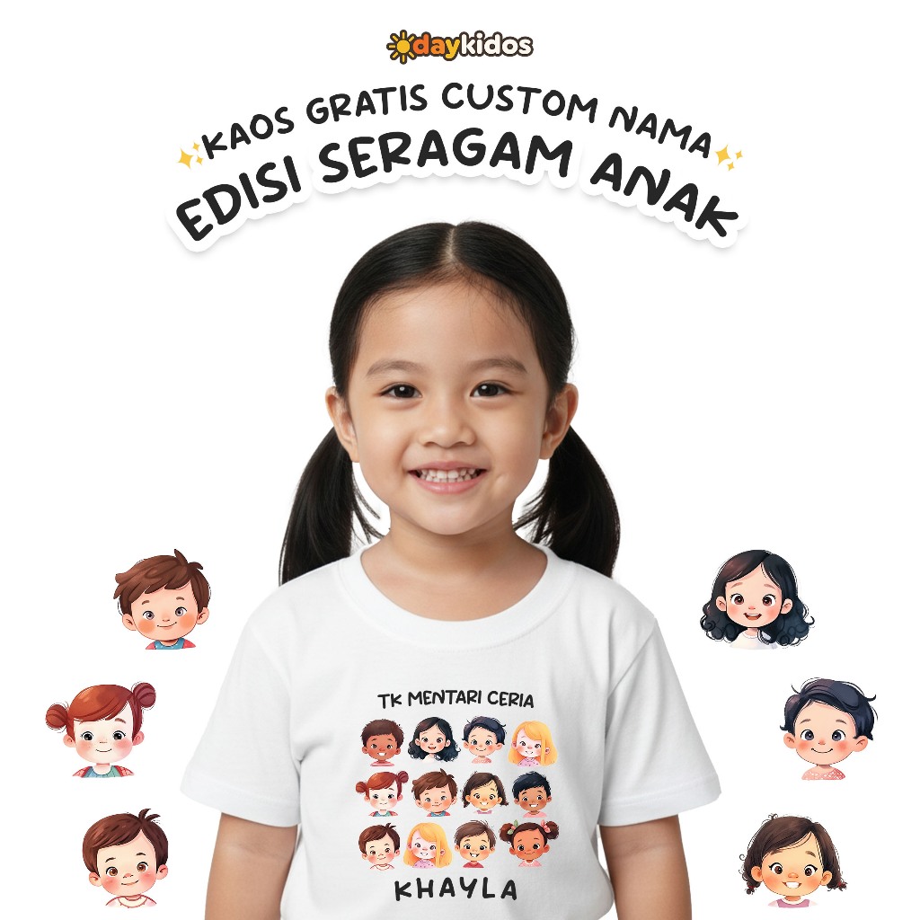 Daykidos - Kaos Anak Edisi Seragam Kelas (Gratis Custom Nama)