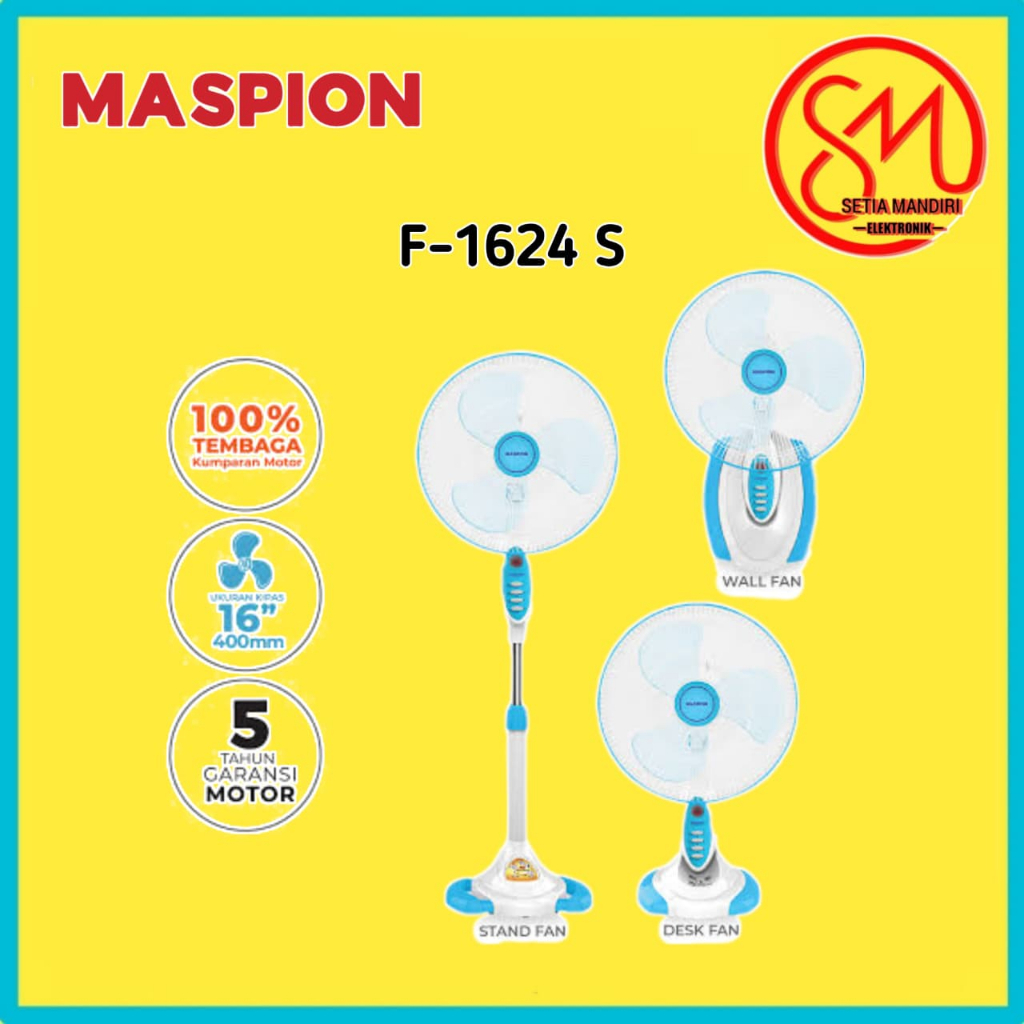 Maspion Stand Fan Kipas Angin Berdiri 16 Inch F-1624 S