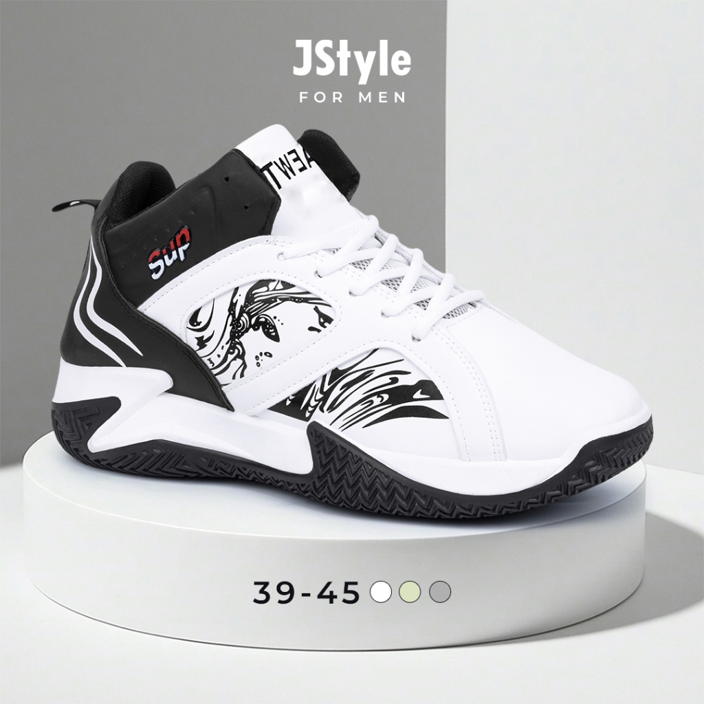 JS Sepatu Pria Import ala Korea Terbaru Spatu Sneakers Tinggi Cowok Sepatu Pria Fashion Kekinian Sne