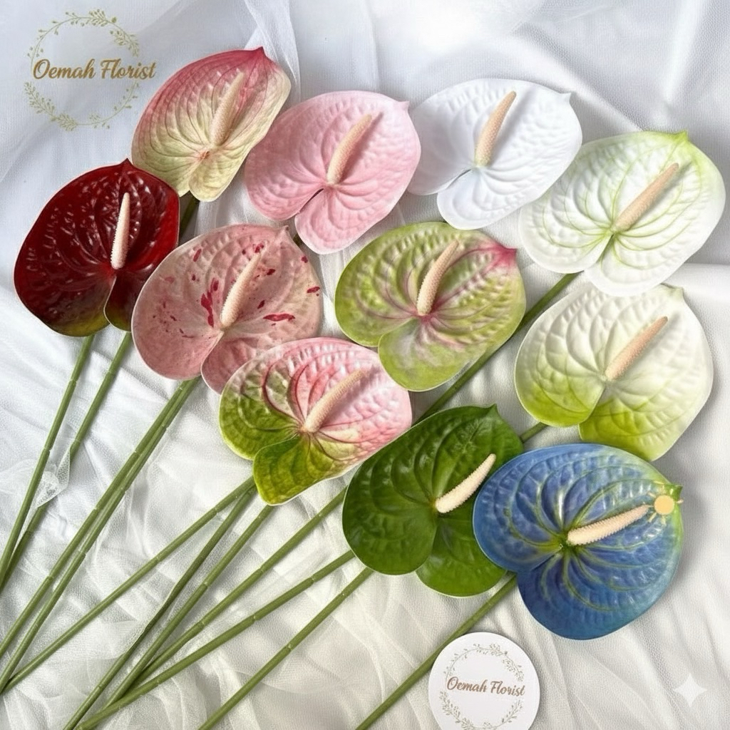 ANTHURIUM - BUNGA ARTIFICIAL / PALSU / BUATAN BAHAN PLASTIK