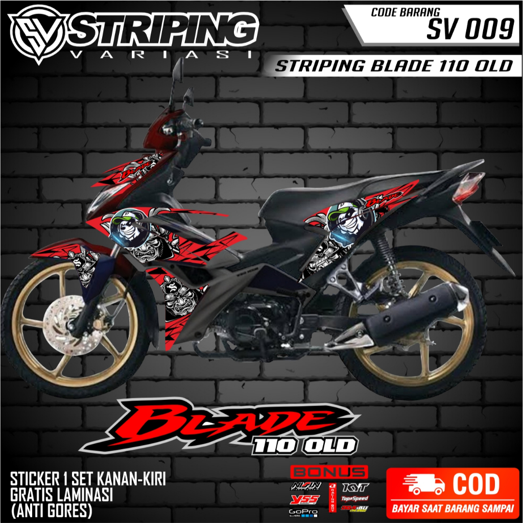 STRIPING STICKER MOTOR BLADE 110 OLD / STICKER VARIASI RACING PANDA KEREN BLADE 110 OLD [ SV 009 ]