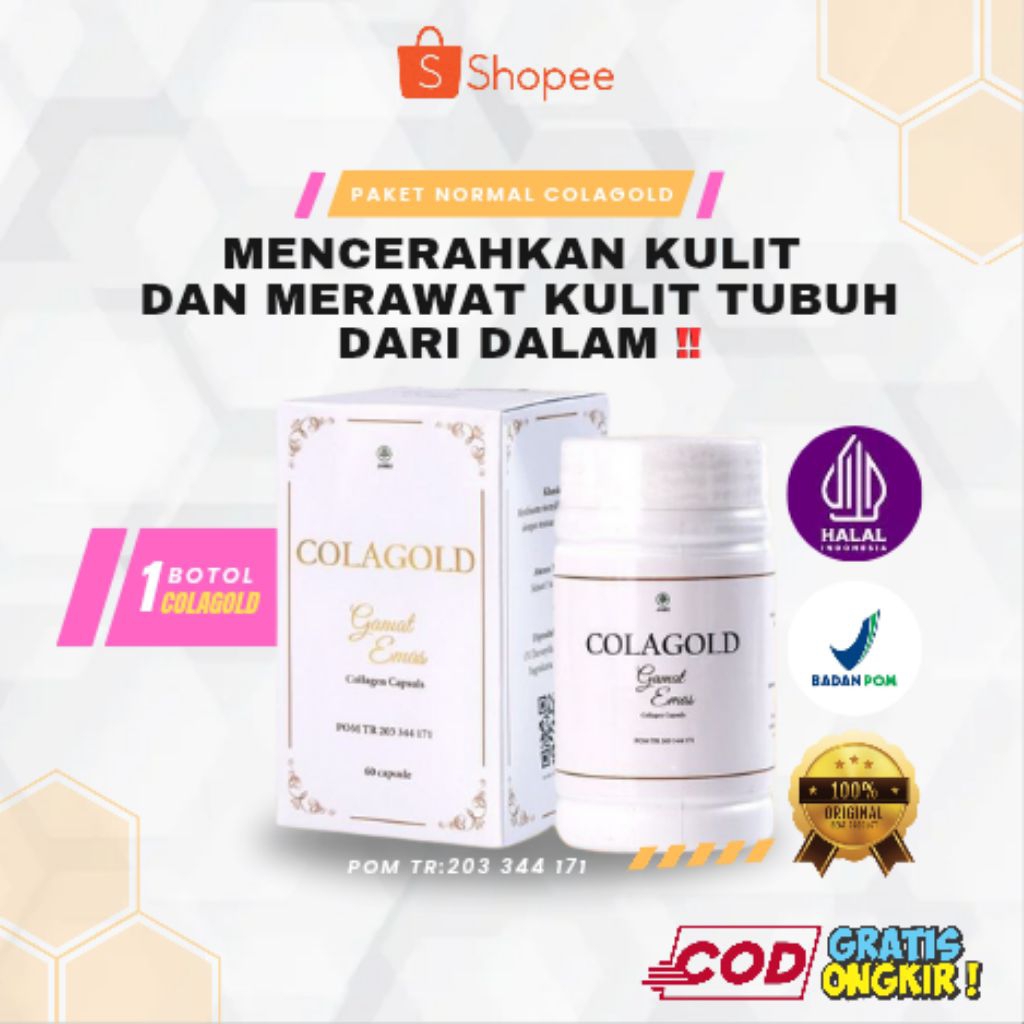 PAKET NORMAL COLAGOLD / colagold gamat emas / suplemen Pemutih / Pencerah Kulit Glowing / pemutih ba