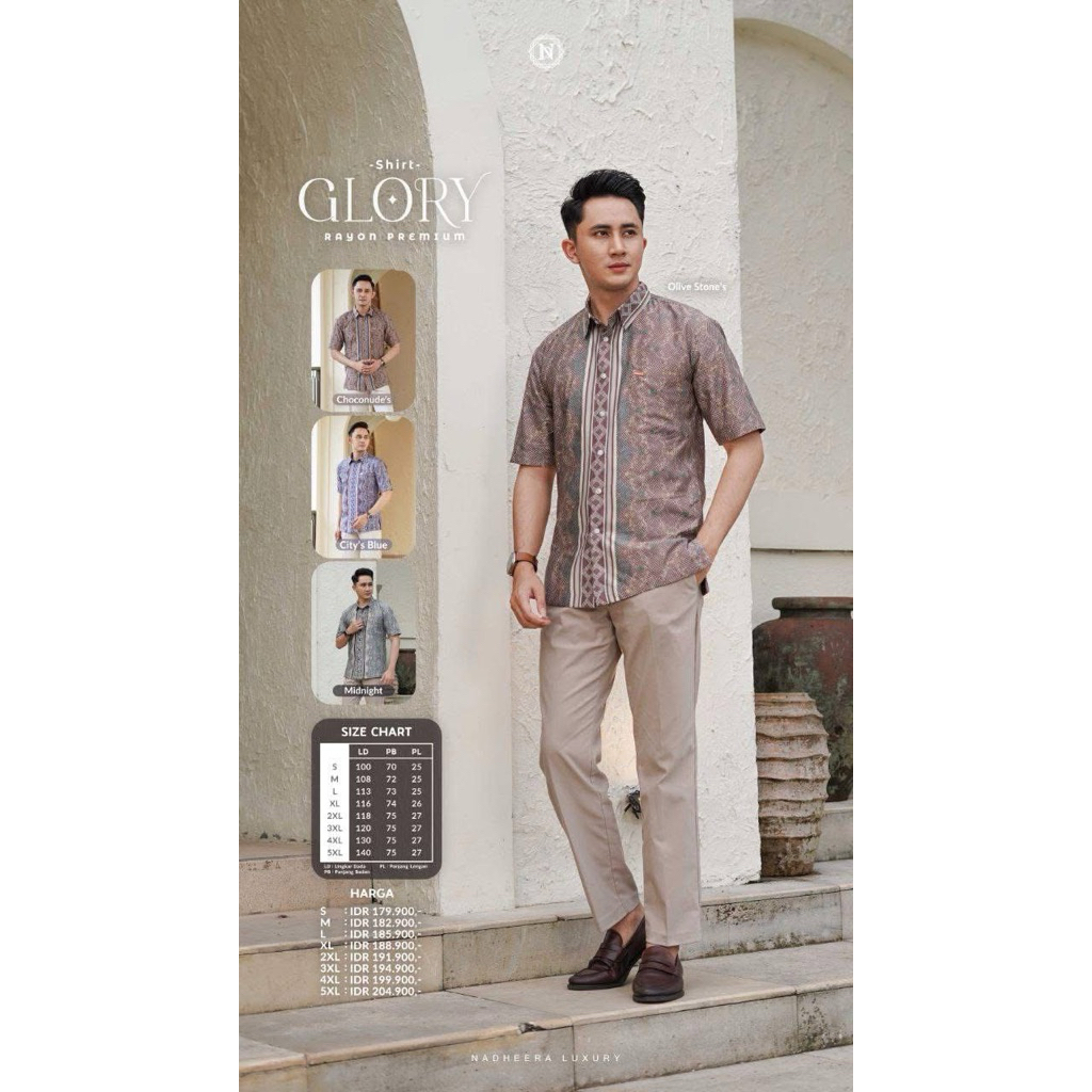 READY✅GLORY SHIRT DAD NADHEERA LUXURY ORI//KEMEJA PRIA MOTIF LENGAN PANJANG//KEMEJA PRIA KERAH//KEME