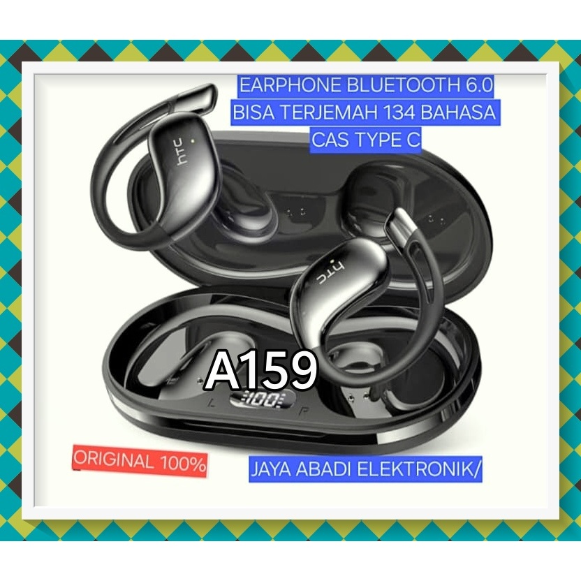 A159 HEADSET HTC ORIGINAL 100% EARPHONE BLUETOOTH 6.0 CAS TYPE C  ALAT TERJEMAH SEGALA BAHASA HANDSF