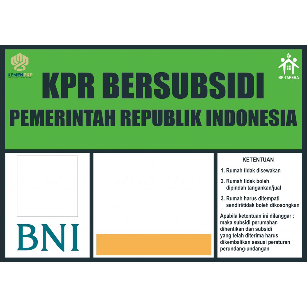 plat kpr rumah subsidi akrilik