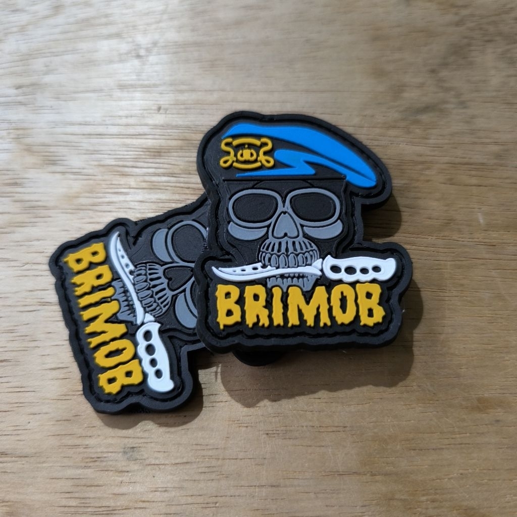rubber patch logo Brimob tempelan aksesoris karet