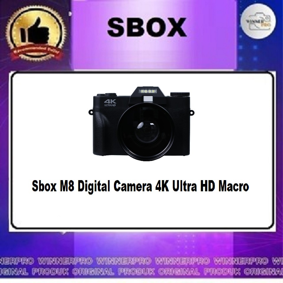 Sbox M8 Digital Camera 4K Ultra HD Macro Lens