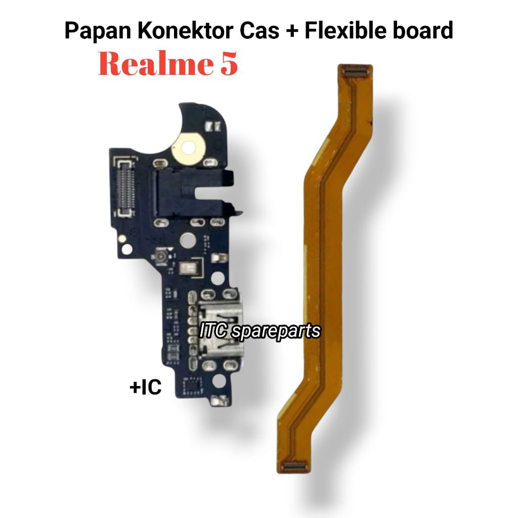 Papan Konektor Cas Realme 5 / Realme 5S + Flexible board Realme 5 / Realme 5S Original