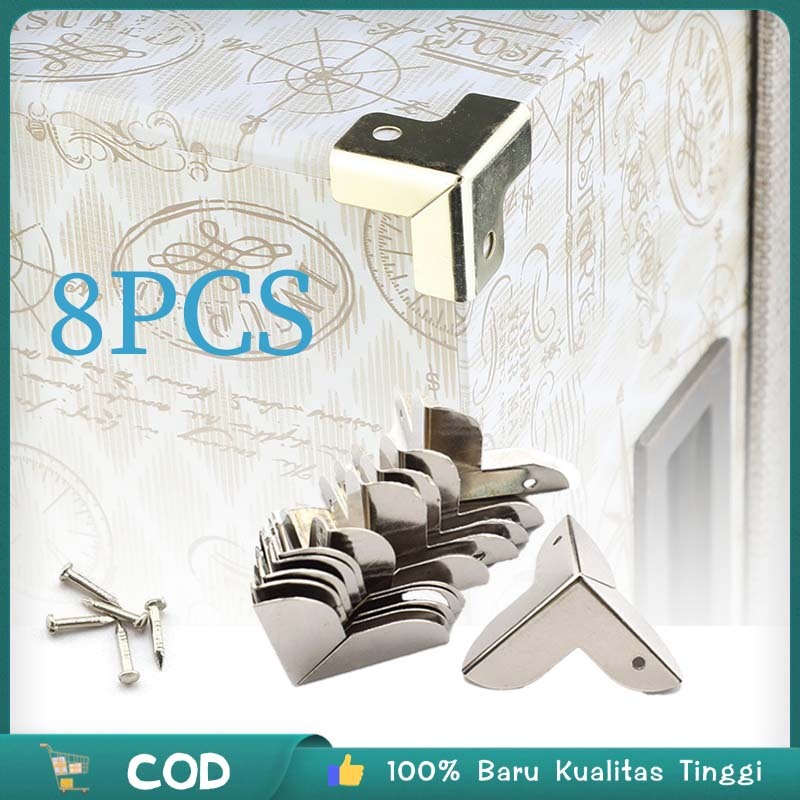 Isi 8 Siku Box T Siku Pojok Hardcase Stainless Siku Hardcase Besar Melindungi Sudut-sudut Casing Box