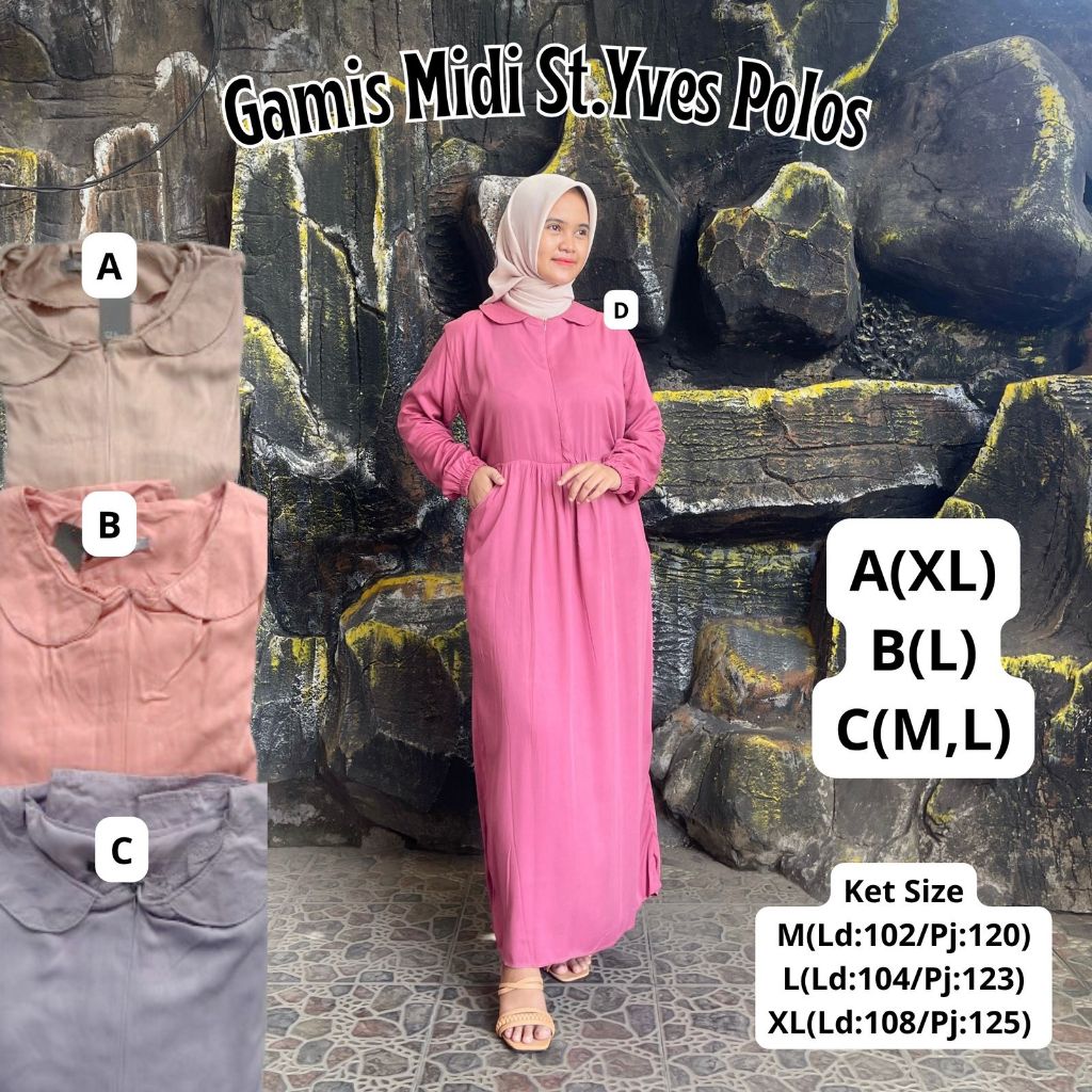 GAMIS MIDI ST POLOS ORIGINAL