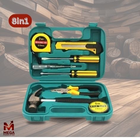 CANGGIH Alat Set Perkakas Tukang Bangunan Lengkap Palu Tang Obeng Cutter Meteran 8in1 - YL-8009A