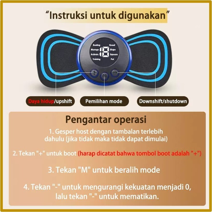 EMS Alat Pijat Tempel Getar Elektrik Serbaguna Pijet Leher Bahu Perut Punggung Multifungsi