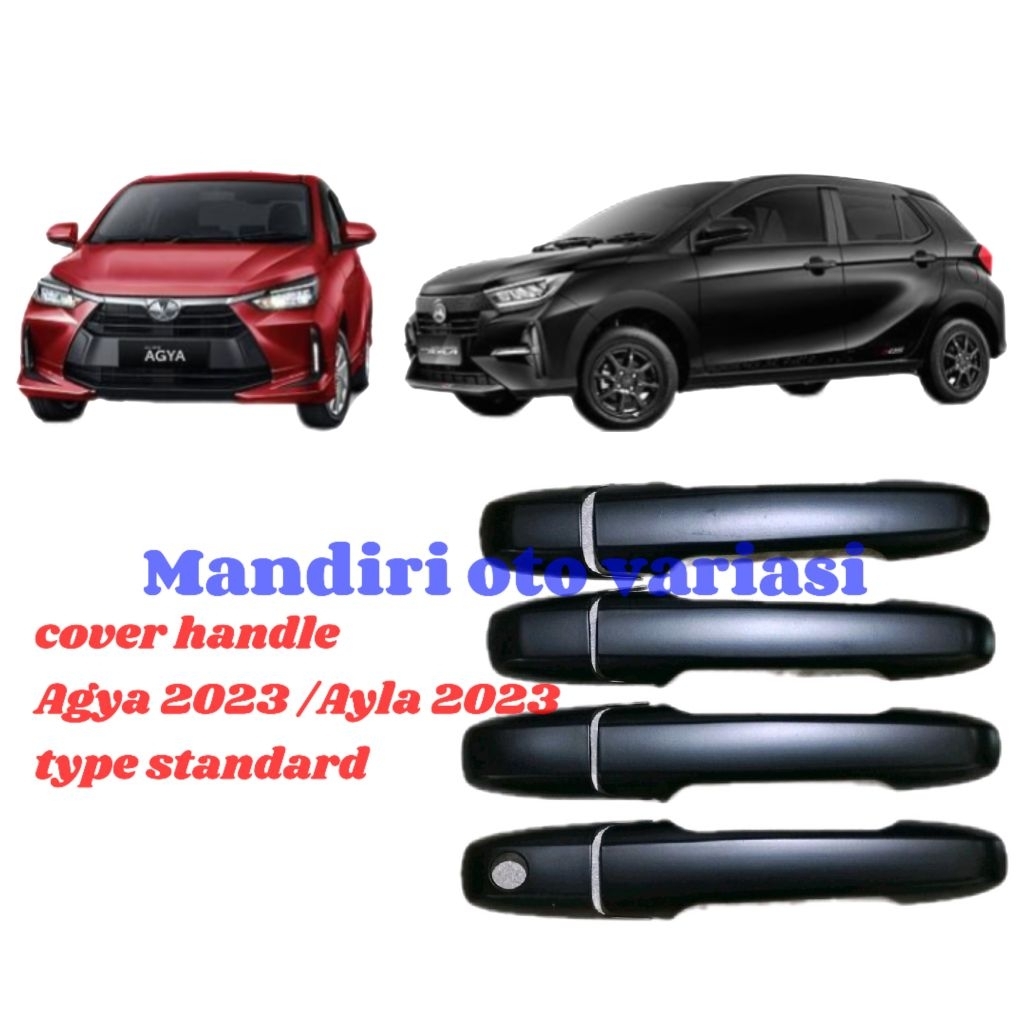 Cover handle pintu mobil Agya 2023 /Ayla 2023 hitam standard