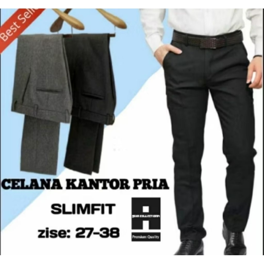 celana slimpit pria celana kantor pria celana bahan cardinal