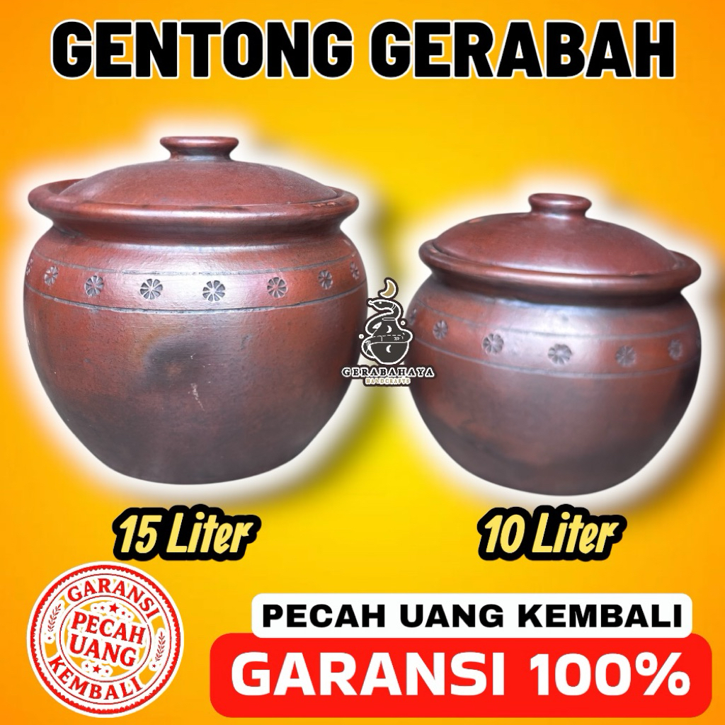 Wadah Beras Air Gentong Gerabah Tanah Liat