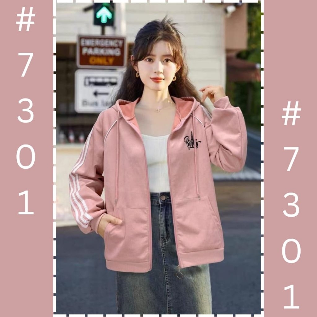 Hoodie Jaket Zipper Suede Wanita *PREMIUM*