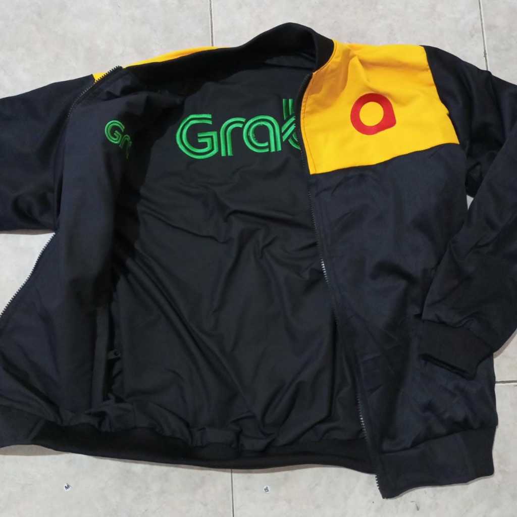 JAKET HITAM GRAB MAXIM BORDIR OK