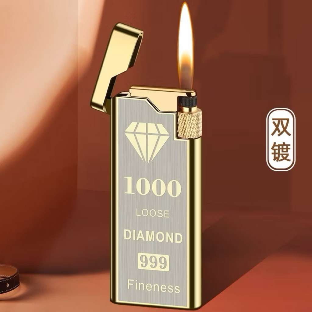 Korek Api Gas Slim Mewah Isi Ulang Gift Box Korek Gas Pakai Roda Dan Batu Api