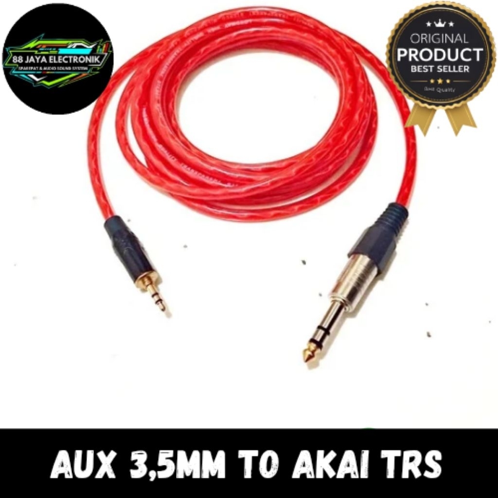 kabel jack aux 3,5 to akai stereo 6,5 / kabel jack mini aux to akai stereo