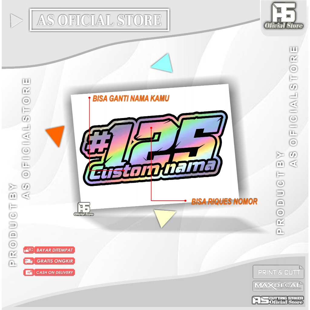 stiker custom - stiker custom nomor dan nama bisa riques nomor dan nama bahan anti air