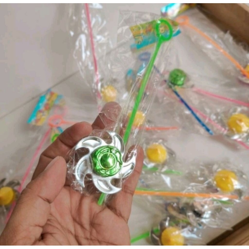 Mainan anak gasing tarik Beyblade mini bahan metal murah harga satuan perpcs gangsing petarung kecil