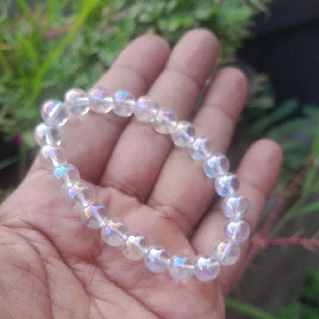 gelang batu akik kalimaya india 8 mm jarong biru