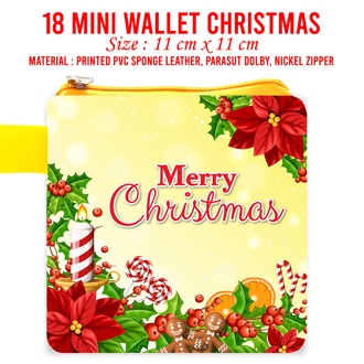 Mini Wallet Natal 18 Aksesoris Kuning Christmas Wallet Souvenir Natal Sekolah Minggu Suvenir Gift