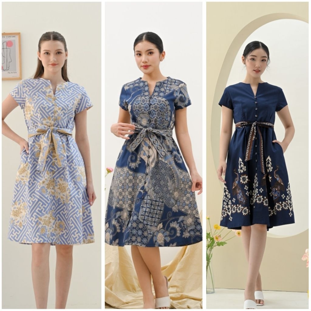 DRESS BATIK WANITA/DRESS BATIK MODERN/DRESS BATIK KEKINIAN/BA-029