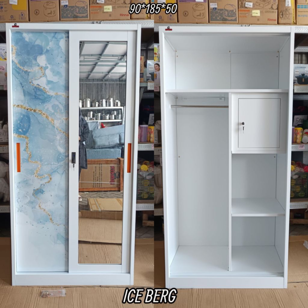 Lemari Besi 2 Pintu Sleding