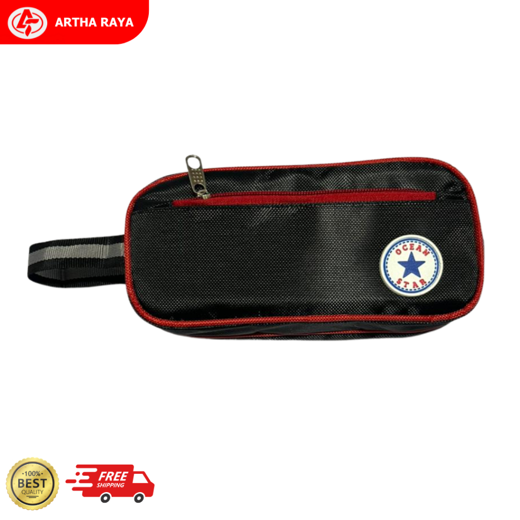 Tempat Pensil Kain Resleting Ocean Star Polos