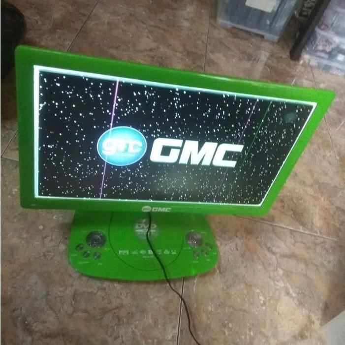 Tv portabel GMC DVD VCD CD PLAYER merk GMC layar bergaris GMC BM-818B SIAP KIRIM NORMAL MINUS CEK FO