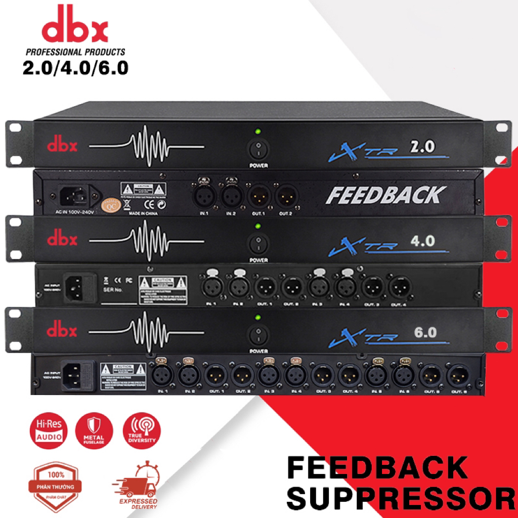 DBX FBX 2.0/FBX 4.0/6.0 Penghilang Umpan Balik, Penghilang Kebisingan Mikrofon, Prosesor Sistem Audi