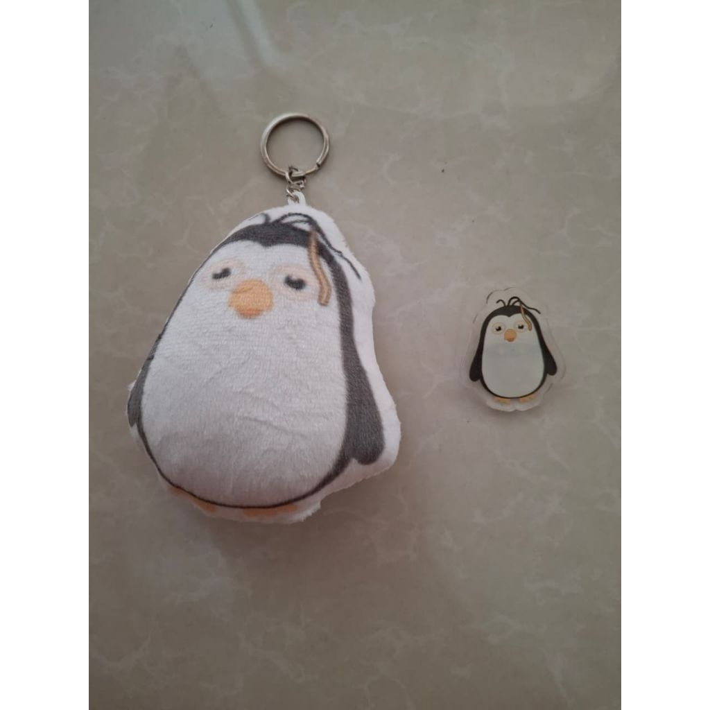 {FANMADE} Set Keychain Gantungan Kunci mini Plush + Pin Peniti Jilbab Zzirange Doh Kyungsoo DO EXO /
