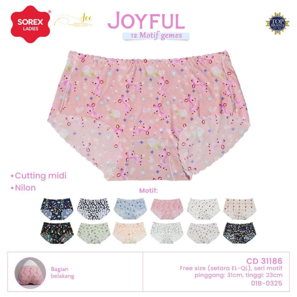 CD Wanita SOREX 31186 Tanpa Jahitan SEAMLESS JUMBO Tanpa Jahit Motif / Pakaian Dalam Wanita Halus